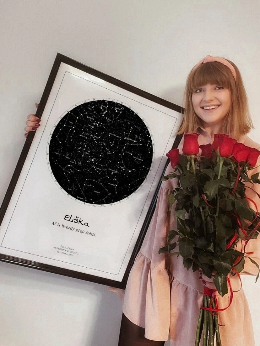 Pokud zvolíte hvězdnou mapu jako dárek, jistě každého nadchnete originálním nápadem a množstvím hvězd zobrazených na této mapě.