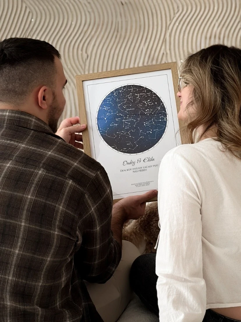 Hvězdná mapa jako originální dárek k narozeninám, který zastaví čas.